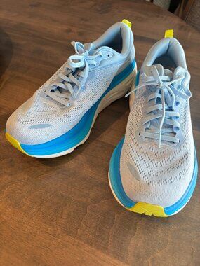 Hoka Bondi 8 Light Blue/Diva Blue/White Mens size 10.5 NEW!!!